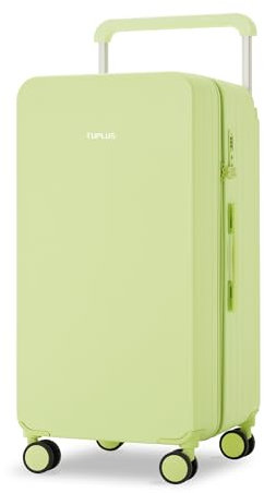 TUPLUS Koffer Groß Hartschalen mit 4 Rollen Koffer Trolleys Leicht PC Reisekoffer Hartschalenkoffer ABS Rahmen Rollkoffer Reißverschluss,Impression Classic Trunk,77m-97L,LIMONENGRÜN