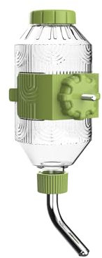 Pet Water Bottle, Hanging Dog Water Dispenser Kennel Drinker Kettle Feeder BPA Free Cage Crate Hutch Puppy Cat Rabbit (Green, 500ml (Large Rabbits-Cats-Small & Medium Dogs))