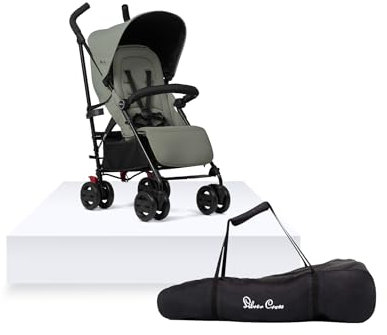 Silver Cross - Pop 2 Pushchair & Travel Bag - Foldable Travel Stroller - Adjustable Seat - Newborn to 4 Years - Sage