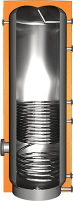 Stoccaggio in acciaio inox con uno scambiatore di calore - JEBS1 (300 litri)