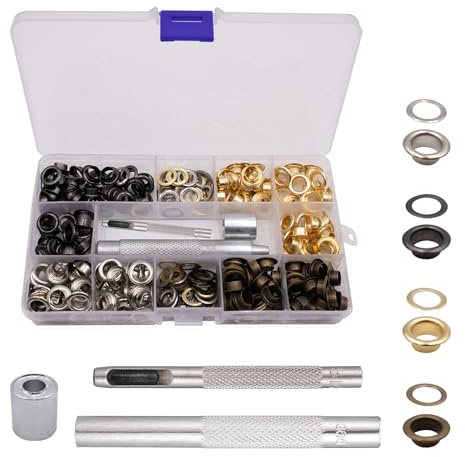 pangutheos 120 Stück Ösen Set, 8mm Eyelets, 4 Farben