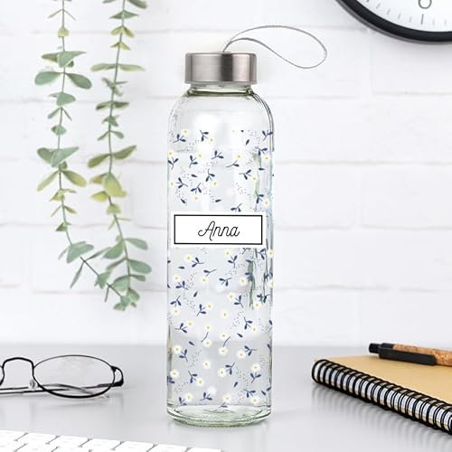 Wanapix | Bottiglia di vetro personalizzata | Regali Festa della Mamma | 450ml | Regalo Originale Mamma/Nonna/Amica | Motivo