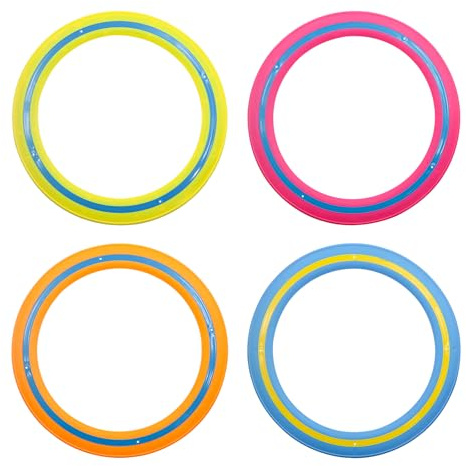 POPAPIE 4 Stück Flying Rîng Wurfring,Würfring-Spielspielzeug,Frisbee Ring Wurfrînge 25 cm,Discs Flugscheibenspielzeuge Leicht Fangen und Werfen für Urlaub im Freien Schulspielplatz Park Poolspaß