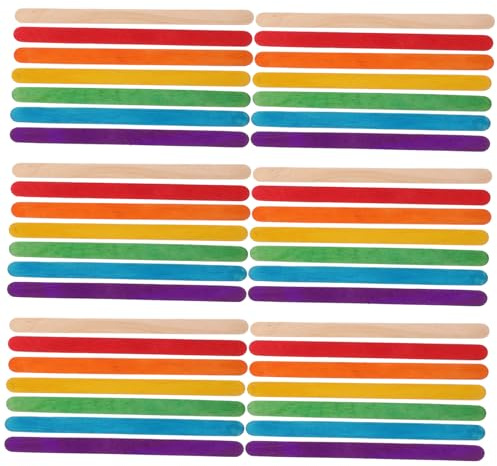 ARTSEWPLY 200Pcs Jumbo Colored Ice Pop Sticks Natural Wooden Craft Sticks for DIY Arts Crafts Classroom Projects Home Art and Plant Labels