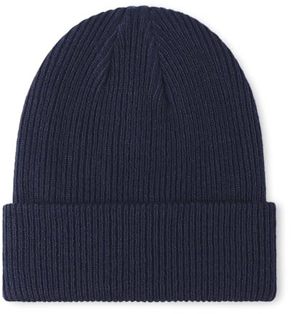axy Kinder Winter Beanie Strickmütze aus Rippstrick mit breiter Krempe für Jungs und Mädchen von 1-6 Jahren, Kindermütze Jungen Kleinkind