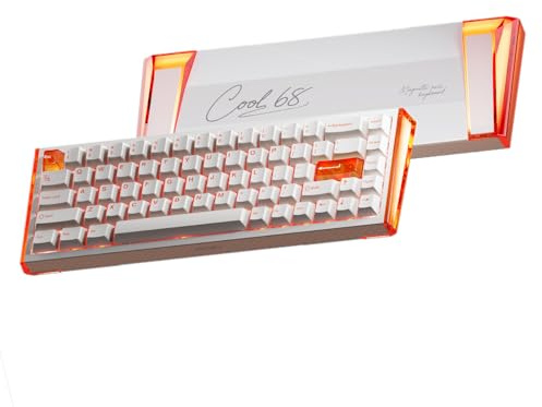 DAREU COOL68 8000Hz Rapid Trigger Gaming Tastatur,0,01mm RT-Genauigkeit,65% Wired Magnetic Mechanical Tastatur mit Hall Effect Switches,20 RGB Modes,Einstellbare Betätigung,für PC/Mac(Orange)