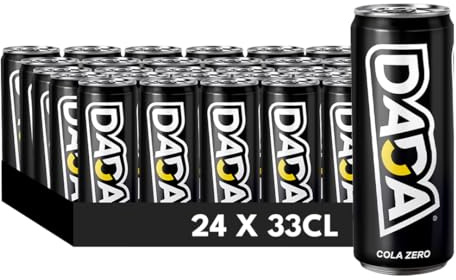 DADA Cola Zero, Boisson Gazeuse sans Sucre, Canette 33cl, Pack de 24