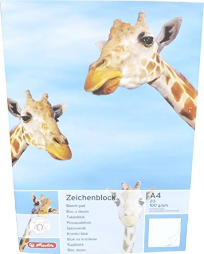 herlitz Zeichenblock DIN A4, 100 g/qm, 20 Blatt VE=1