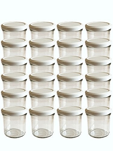 hocz 100 x Marmeladengläser 167ml - Einmachgläser Weiß TO 66 - Einweckgläser mit Schraub-Deckel - Einkochgläser klein - Made in Germany