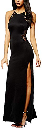 Angelwing BYD da Donna Sottile Vestito Abito Maxi di Pizzo Senza Schienale Vestiti Tops T Shirt Vestiti Da Cocktail Abito Da Sera Partito Festa Banchetto