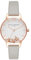 Olivia Burton Analog Quarzuhr für Damen mit Graues Lederarmband - OB16CH03