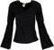 GURU SHOP Elfen Hoody, Langarmshirt, Pixi Shirt, Kapuzenpullover Flower of Life - Schwarz, Damen, Baumwolle, Size:S