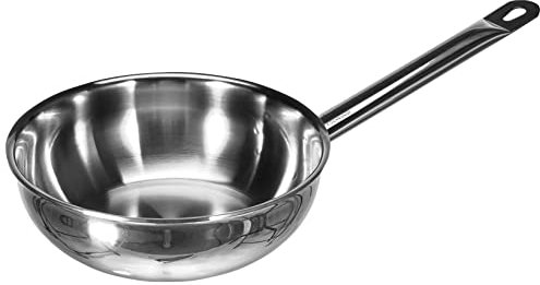 ilios Kochkunst Sauteuse Mehrschicht, 20 cm, unbeschichtet, induktionsgeeignet, aus Edelstahl