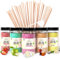 GREENDOSO® Sucre Barbe à Papa pour Machine (5x300 gr) – Arômes Naturels – Lot de 5 Goûts (Fraise/Cola/Pomme/Marshmallow/Vanille) – 50 Bâtonnets