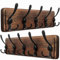 Dseap Garderobe, Garderobenhaken - Robust Vintage Garderobenleiste Holz mit 5 Dreifachhaken, Kleiderhaken Wand, Hakenleiste, für Jacken Mäntel Handtaschen, Natur, 2 Stück