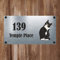 Cat Collection - Black & White Felix Cat Aluminium House Sign Personalised With Your House Name/Number & Street Name