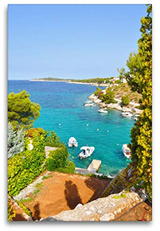 Premium Textil-Leinwand 60 x 90 cm Hoch-Format Erlebe mit mir das entspannte Kroatien, Leinwanddruck von Nadine Büscher