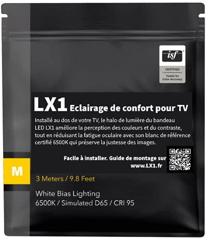LX1 - Ruban LED d'éclairage de confort pour TV avec gradateur d'intensité manuel (3 mètres (M))