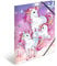HERMA Sammelmappen A3 Einhorn Set, 3 Stück, Eckspanner-Mappen aus Pappe mit Kindergarten Motiv, Gummizug, Innenklappen und Innendruck für Jungen, Mädchen und Kinder