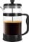 KICHLY 350ml Cafetiere 2 Cup French Press Coffee Maker, Coffee Press and Tea Maker with Triple Filters, Heat Resistant Borosilicate Glass Caffettiere with Steel Plunger (0.35Ltr, Black, 1 Piece)