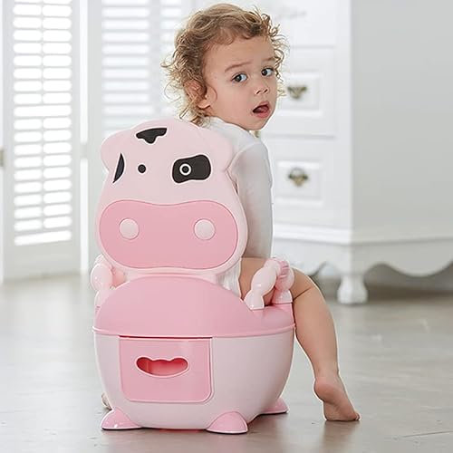 ATAA Pot pour bébé Petite Vache - Rose - WC pour Enfant en Forme d'animal, pour Apprendre à être Propre en s'amusant