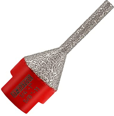 DT-DIATOOL Diamond Finger Bit Coated Milling Bit for Tile Grinder Enlarging Polishing Holes on Porcelain Ceramic Granite Marble Countertop Diameter 6-25mm, 5/8 inch-11 Thread