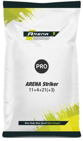 ARENA Rasendünger Herbst Striker 20kg | Rasen Herbstdünger mit 4 Monaten Langzeitwirkung | Striker 11+4+21(+3) + 10% Zeolith