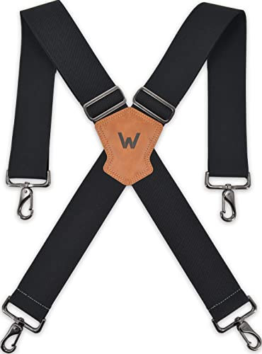 WELKINLAND 5,1 cm breite, volle, elastische Hosenträger, robuste Hosenträger, Herren-Hosenträger, Arbeits-Hosenträger für Männer, Hosenträger mit Haken, Hosenträger für Herren, strapazierfähig,