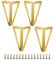 CYEER 4 Stück 15CM Möbelfüße Gold Metall, 6inch Ersatz Tischbeine, Diamant Dreieck Füße für Möbel, Möbelfüße Gold für Couchtisch, TV-Schrank, Sofa füße, Bett und andere Tischbeine, mit 16 Schrauben