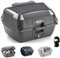 KOMPATIBEL MIT Harley-Davidson V-Rod VRSCA 1130 GIVI MONOLOCK-TOPCASE+Platte+Netz+RÜCKENLEHNE FÜR 2 INTEGRALHELME-Jet 43LT UNIVERSAL FÜR MOTORRÄDER UND Roller MIT GEPÄCKTRÄGER