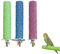 Perca de Pájaro, Perchas de Loro, Perchas de Aves Juguete, Jaulas de Pájaro Juguete Poste, Palos de Soporte para Loros, Jaula Toys de Molienda de Patas, Perca Colorido, Colores Aleatorios, 3 Piezas