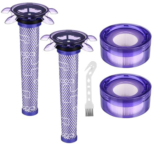 Filtro de vacío V8 mejorado SV25 compatible con Dyson V8 nueva versión SV25/para aspiradora inalámbrica Dyson V7 nuevo modelo SV37, 2 prefiltros y 2 postfiltros, reemplaza la pieza # 965661-05