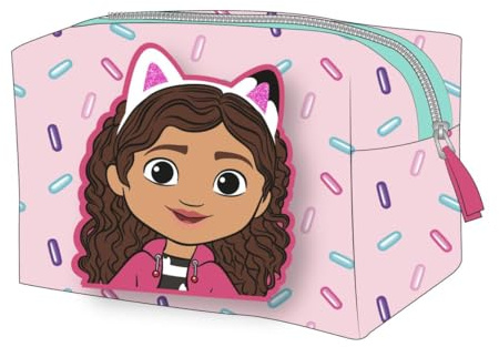 Gabby's Dollhouse Kulturtasche - 17x10x7 cm - Rosa - Hergestellt aus 100% Pu - Reisetasche mit Reißverschluss - Gabby's Dollhouse Design - Original Produkt entworfen in Spanien