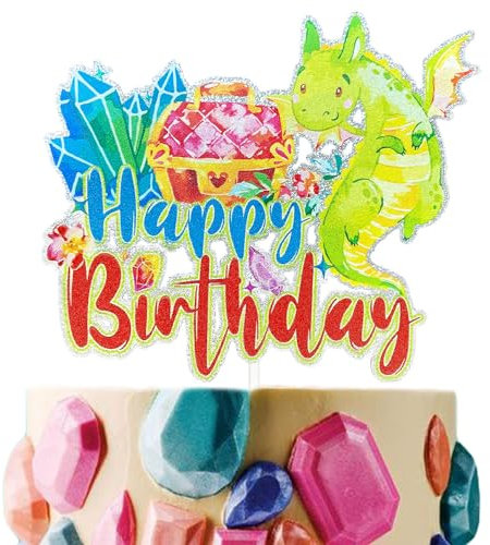 Festus Baby Dragon Cake Topper, Cute Dragon Birthday Party Decoration, Fantasy Baby Dragon Décor, Little Dragon Fairytale Baby Shower Supplies for Kids Boys Girls