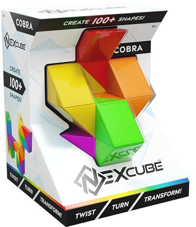 NEXCUBE Cobra - Jeu de Casse Tête Original avec Création de Formes - Jeu pour Enfants dès 6 Ans - 24 Prismes de Couleurs - Crée Plus De 100 Formes Différentes Animaux ou Objets - Jeu de Réflexion