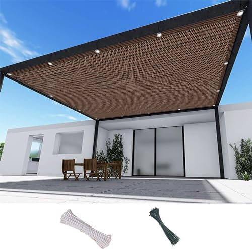 Vela Ombreggiante Quadrata 4 x 6 m Antistrappo Ombreggiatura 90% Telo Tenda da Sole a Vela con Fune e Occhiellato per Giardino,Pergola,Piante da Patio, Marrone