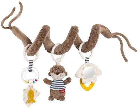 Fehn Activity-Spirale Otter – Stoff-Spirale mit Lernfunktionen zum Greifen, Fühlen, Spielen – fördert Greifen, Tastsinn & Motorik – für zuhause & unterwegs, für Babys ab Geburt