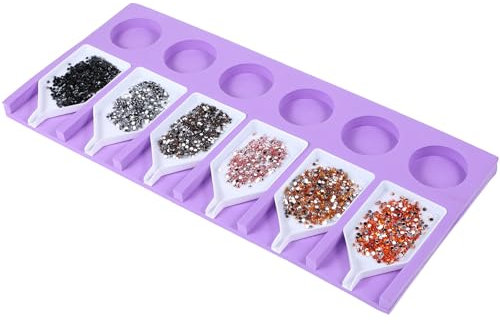 Piriuuo 6 Stück Diamond Art Painting Zubehör Tray Organizer,Diamond Art Painting Zubehör Set mit 6 Bohrscheibe Diamond Art Painting Schiffchen Set DIY Diamond Malerei Tablett für Handwerk Diamond Arts