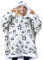 Giggling Getup Tragbare Decken Hoodie für Frauen und Männer, Übergrößer Flanel Sherpa Fleece Sweatshirt Decke mit Ärmeln, Warmer komfortabele Decke Geburtstagsgeschenke für Erwachsene Panda