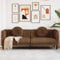 KOIECETA Sofa 3-Sitzer mit Kissen Couch Loungesofa Polstersofa Wohnzimmer Sitzmöbel Wohnzimmermöbel Dreisitzer Loveseat Braun Samt