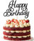 RIBBOOO 1-Pack Schwarz Happy Birthday Tortendeko Cake Topper Geburtstag Kuchen Dekoration für Geburtstagsparty Papier-Kuchenaufsatz Jungen Mädchen Frauen und Männer