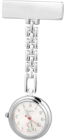 WRITWAA Taschenuhr Schwesternuhren für Damen hängende Uhr Krankenschwester Uhrenanhänger Digitaluhren für Damen Stift Mann Herrenuhren Uhrengehäuse für Herren Uhr aus Zinklegierung Silver