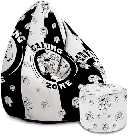 DreamRoots Sitzsack Erwachsene mit Füllung 80x80x120cm - Samt Stoff 300 gr/m2 Sitzsack mit Lehne und Hocker und Bezug - Sitzkissen Boden - Chill Sack