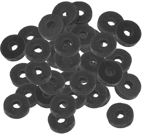 PATIKIL Arandela Plana de Goma M4, Paquete de 80 Unidades 4mm ID 13.8mm OD 3mm de Grosor Junta Espaciadora de Sellado para Grifo, Tubo de Agua, Sujetador de Perno, Negro