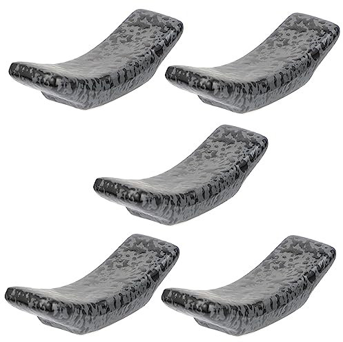 TOPBATHY 5stücke Essstäbchenhalter Aus Keramik Schwarz Japanischer Stil Löffelhalter Für Essstäbchen Gabeln Und Löffel Ablage
