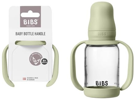 Bibs Babyflaschengriff | Einfacher & bequemer Griff | rutschfeste Oberfläche | BPA-frei | spülmaschinenfest | Bibs Babyflaschenzubehör | Alter 6+ Monate | Salbei