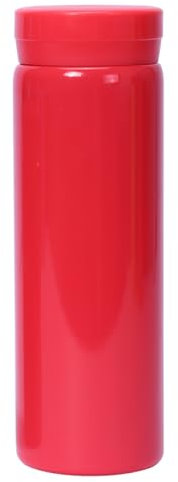 Small Flask, Cute Water Bottle, Vacuum Insulated Flask for Hot & Cold Drink, Keep 12H Hot & 6H Cold (Rose Red, 280ml)