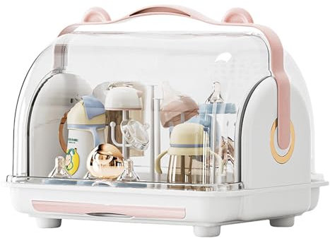 Escurridor De Biberones - Secador De Botellas, Bandeja De Secado De Biberones | Esterilizador Antibacteriano De Diseño Compacto, Mango De Transporte Fácil Y De Drenaje De Agua, Perfecto Para