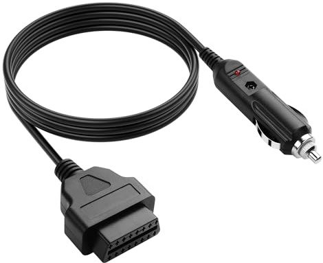 PNGKNYOCN Auto OBD2 Fahrzeug ECU Notstromversorgung Kabel, 12V Zigarettenanzünder zu OBD Buchse Speicher Saver Adapterkabel.（1M/3.3FT）