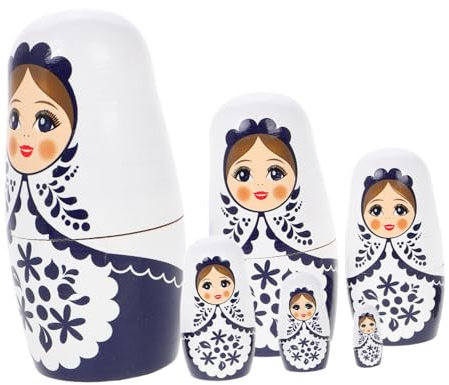 Toyvian Holzpuppenspielzeug Babuschka Puppe Zwerge Nistpuppen Geburtstagsgeschenk Holzspielzeug Kaninchen Puppenhaus Kits Matroschka hölzern FüR MäDchen Und Unterhaltung